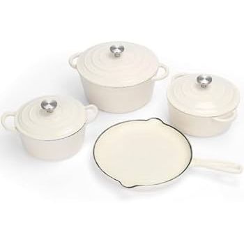 7-Piece Cast Iron Cookware Set – Nonstick, Oven Safe Pots