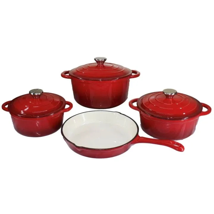 7-Piece Cast Iron Cookware Set – Nonstick, Oven Safe Pots